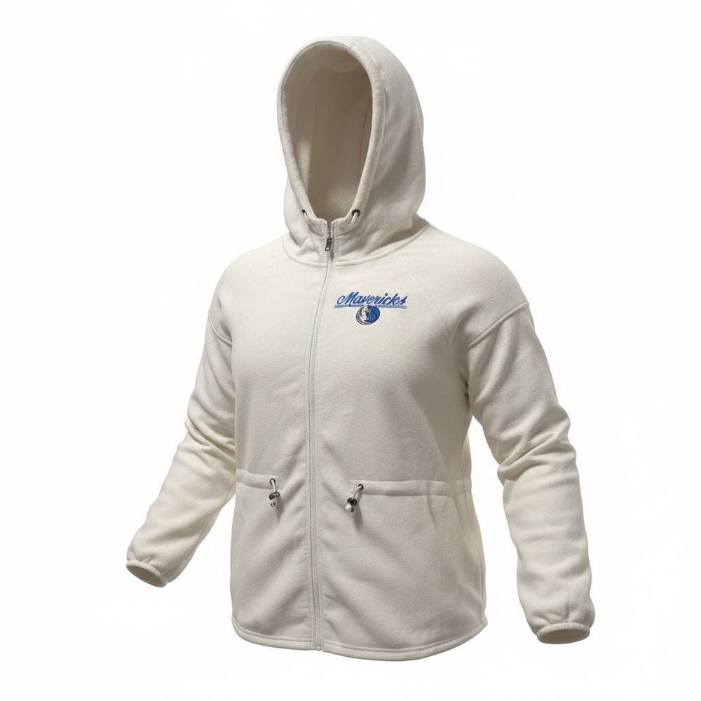 Women's Cream Zip-Up Hoodie